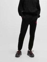 HUGO Black Logo Label Cotton Terry Joggers - Image 1 of 6