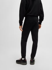 HUGO Black Logo Label Cotton Terry Joggers - Image 3 of 6