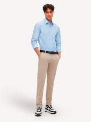 BOSS Blue Slim Fit Stretch Poplin Shirt - Image 3 of 6