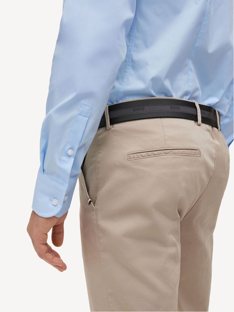BOSS Blue Slim Fit Stretch Poplin Shirt - Image 5 of 6