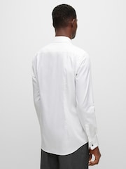BOSS White Slim-Fit Stretch Poplin Oxford Shirt - Image 2 of 6