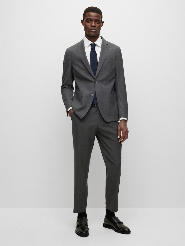 BOSS White Slim-Fit Stretch Poplin Oxford Shirt - Image 3 of 6
