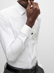 BOSS White Slim-Fit Stretch Poplin Oxford Shirt - Image 5 of 6