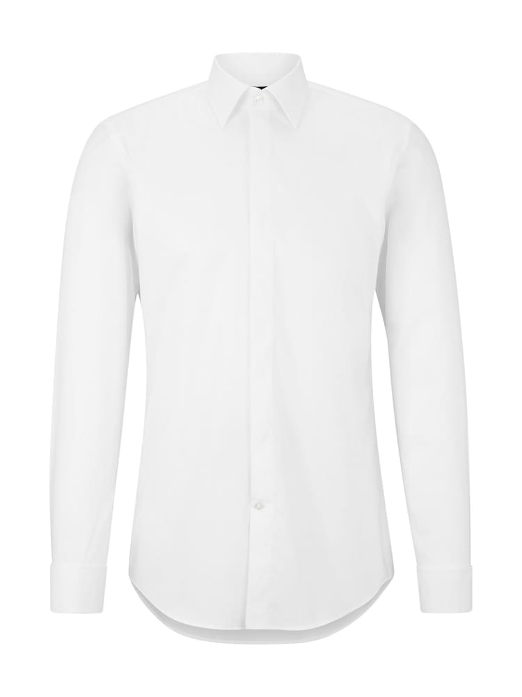 BOSS White Slim-Fit Stretch Poplin Oxford Shirt - Image 6 of 6