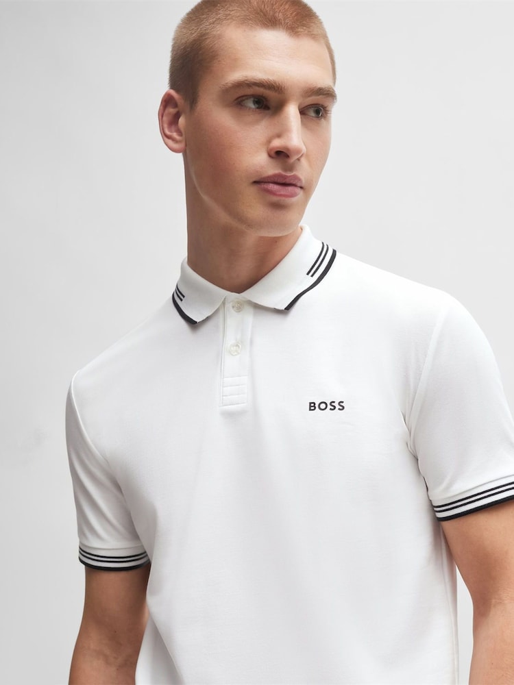 Белый - BOSS Slim Fit Paul Polo Shirt - Image 1 of 4