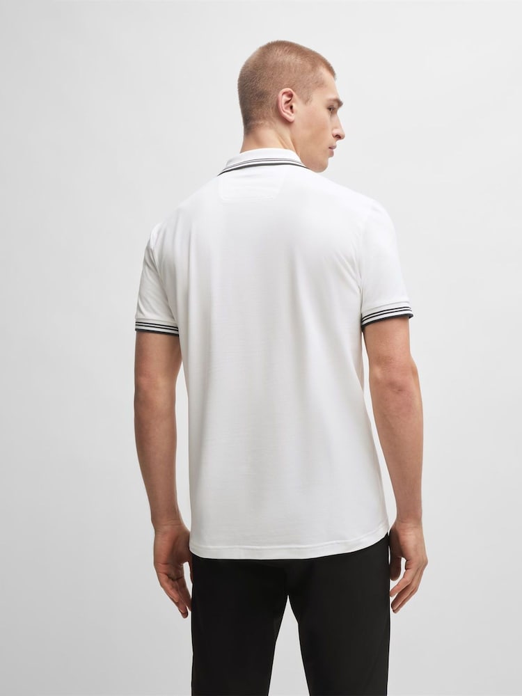 BOSS White Slim Fit Paul Polo Shirt - Image 3 of 4