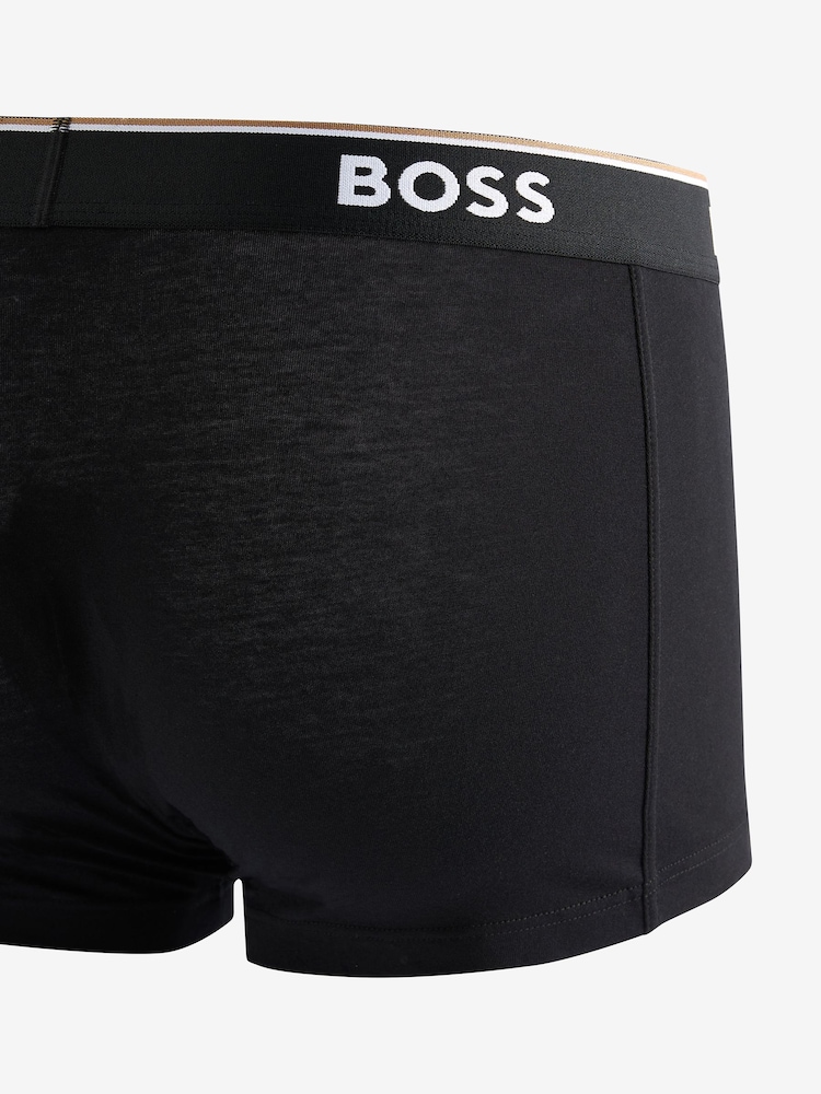 BOSS White/Grey/Black Power Stretch Cotton 3 Pack Boxers - Image 11 of 11