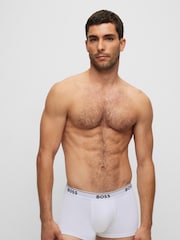 BOSS White/Grey/Black Power Stretch Cotton 3 Pack Boxers - Image 3 of 11
