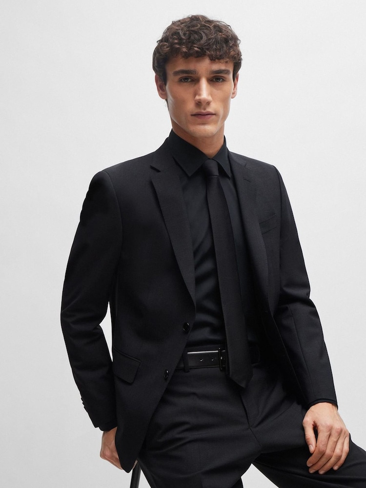 BOSS Black Joe Regular Fit Stretch Poplin Oxford Shirt - Image 1 of 7