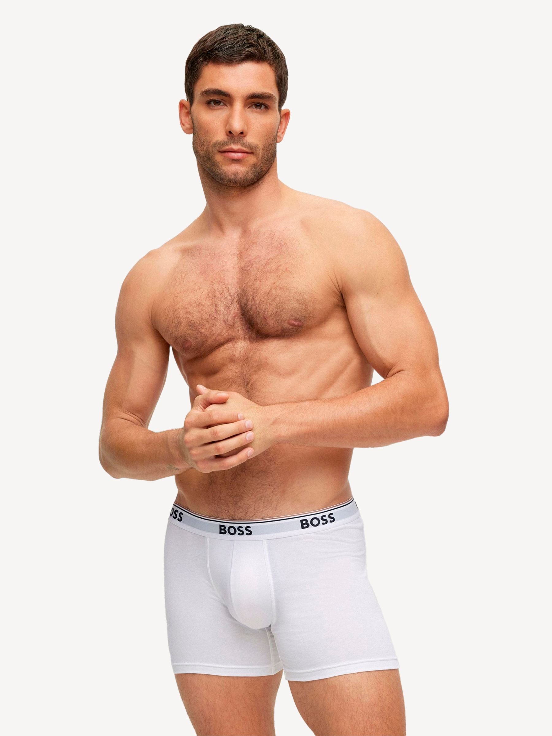 Buy BOSS Light Natural Power Stretch Cotton 3 Pack Boxers from