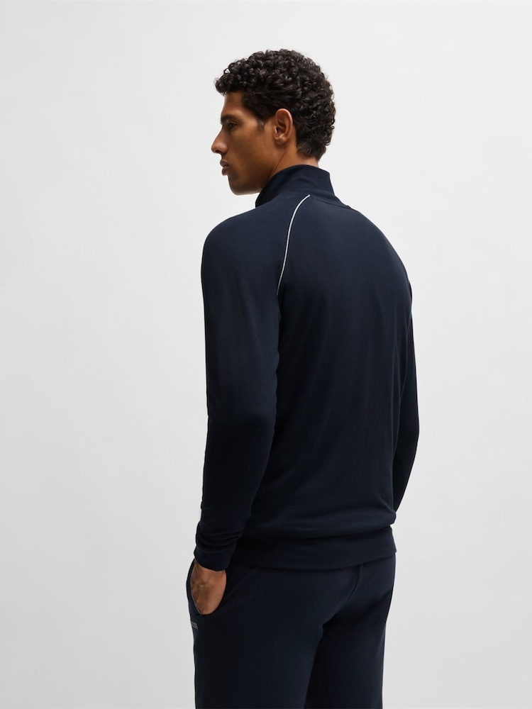 Синий - BOSS Stretch Cotton Jacket - Image 2 of 8