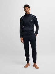 Синий - BOSS Stretch Cotton Jacket - Image 3 of 8