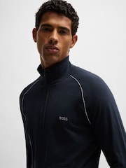 Синий - BOSS Stretch Cotton Jacket - Image 4 of 8