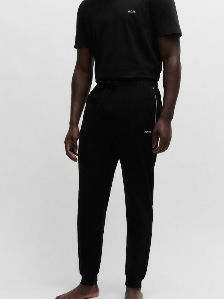 BOSS Black Stretch Cotton Tracksuit Bottoms - Image 1 of 5 BOSS Black Stretch Cotton Tracksuit Bottoms - Image 1 of 5
