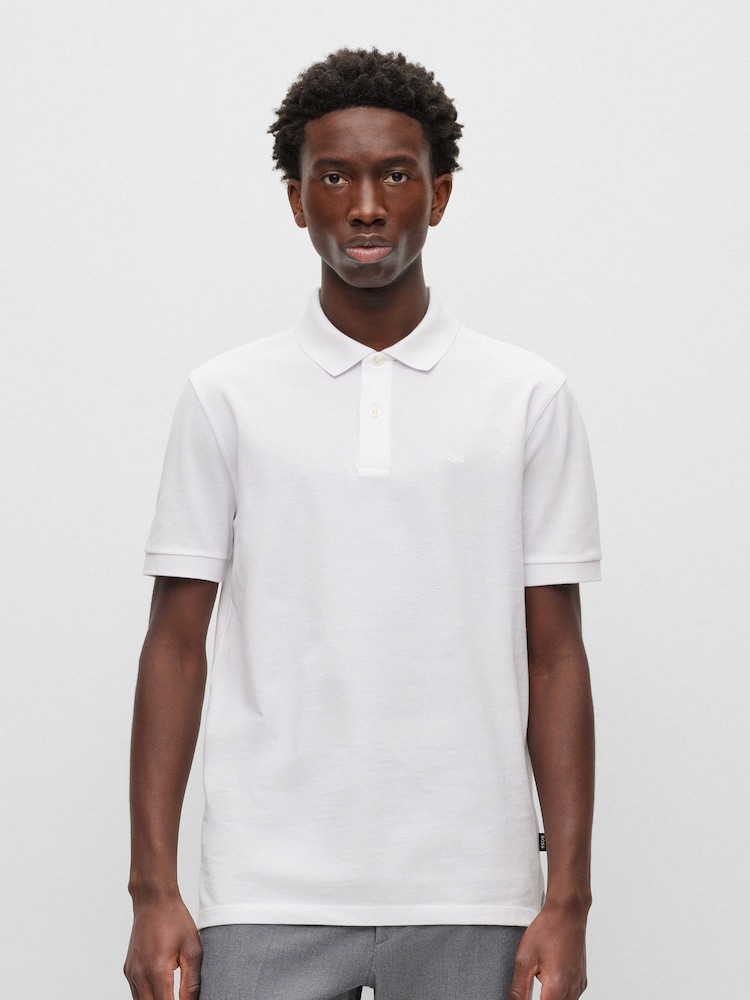 BOSS White Pallas Regular Fit Polo Shirt - Image 1 of 8