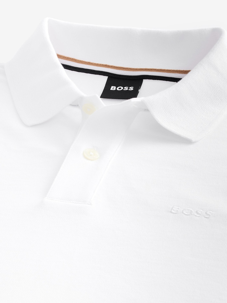 BOSS White Pallas Regular Fit Polo Shirt - Image 6 of 8