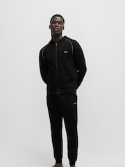 BOSS Black Stretch Cotton Zip-Up Hoodie - Image 3 of 5