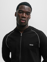BOSS Black Stretch Cotton Zip-Up Hoodie - Image 4 of 5