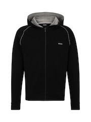 BOSS Black Stretch Cotton Zip-Up Hoodie - Image 5 of 5