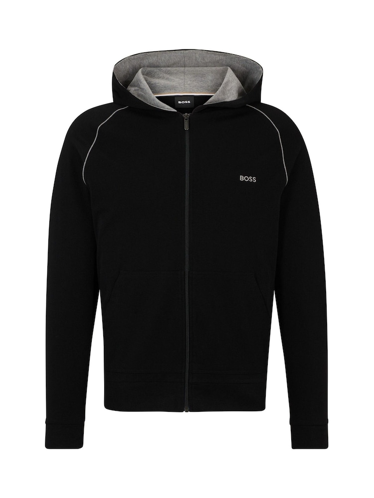 BOSS Black Stretch Cotton Zip-Up Hoodie - Image 5 of 5 BOSS Black Stretch Cotton Zip-Up Hoodie - Image 5 of 5