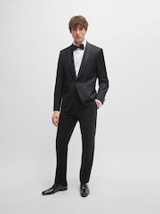 BOSS White Slim Fit Stretch Poplin Oxford Shirt - Image 3 of 6