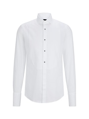BOSS White Slim Fit Stretch Poplin Oxford Shirt - Image 6 of 6