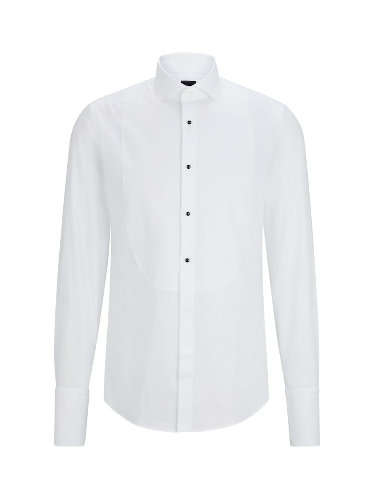 BOSS White Slim Fit Stretch Poplin Oxford Shirt - Image 6 of 6 BOSS White Slim Fit Stretch Poplin Oxford Shirt - Image 6 of 6