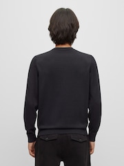 Черный - HUGO Knitted 100% Cotton Sweater - Image 2 of 5