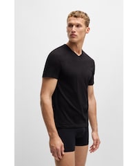BOSS Grey/Navy/Black V-Neck Classic 100% Cotton T-Shirts 3 Pack - Image 7 of 8