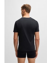 BOSS Grey/Navy/Black V-Neck Classic 100% Cotton T-Shirts 3 Pack - Image 8 of 8