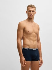 BOSS Navy Blue Power Stretch Cotton 3 Pack Boxers - Image 2 of 5