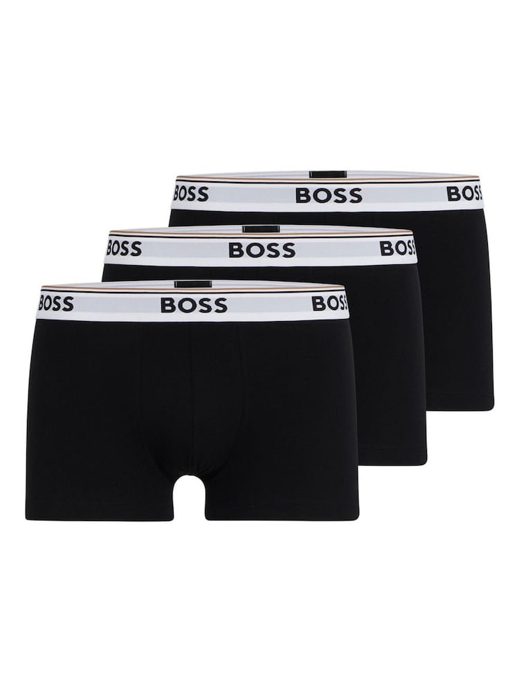 BOSS Black Chrome Power Stretch Cotton 3 Pack Boxers - Image 1 of 10