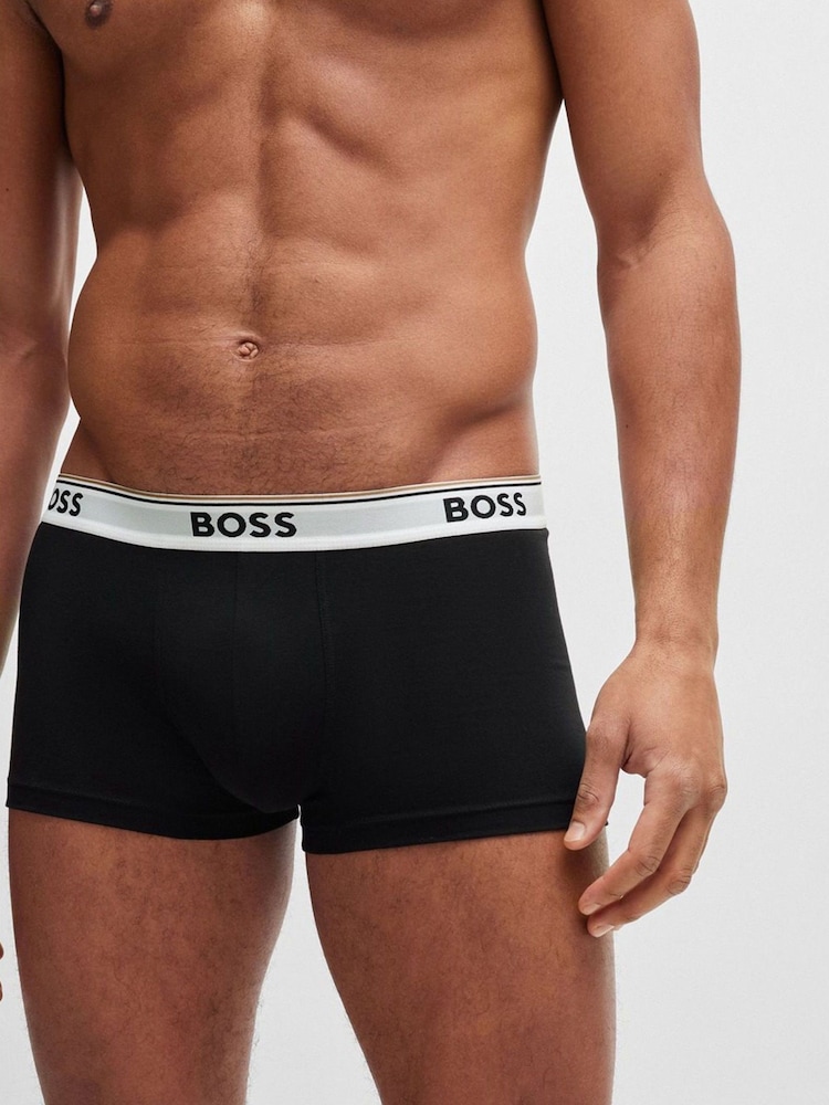 BOSS Black Chrome Power Stretch Cotton 3 Pack Boxers - Image 4 of 10