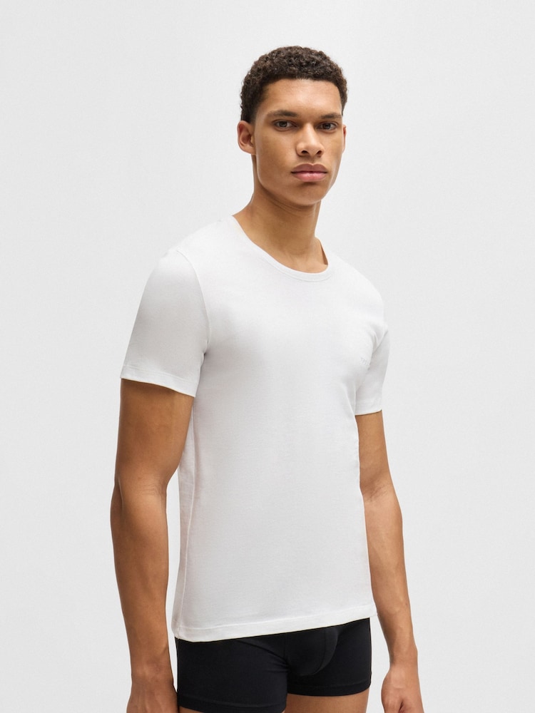 BOSS Black/Grey/White Classic Crew Neck T-Shirts 3 Pack - Image 5 of 11