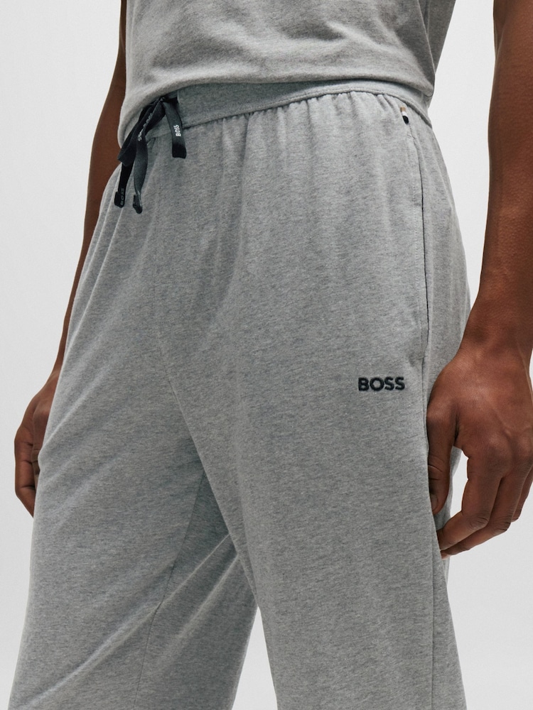 BOSS Grey Stretch Cotton Tracksuit Bottoms - Image 1 of 5 BOSS Grey Stretch Cotton Tracksuit Bottoms - Image 1 of 5