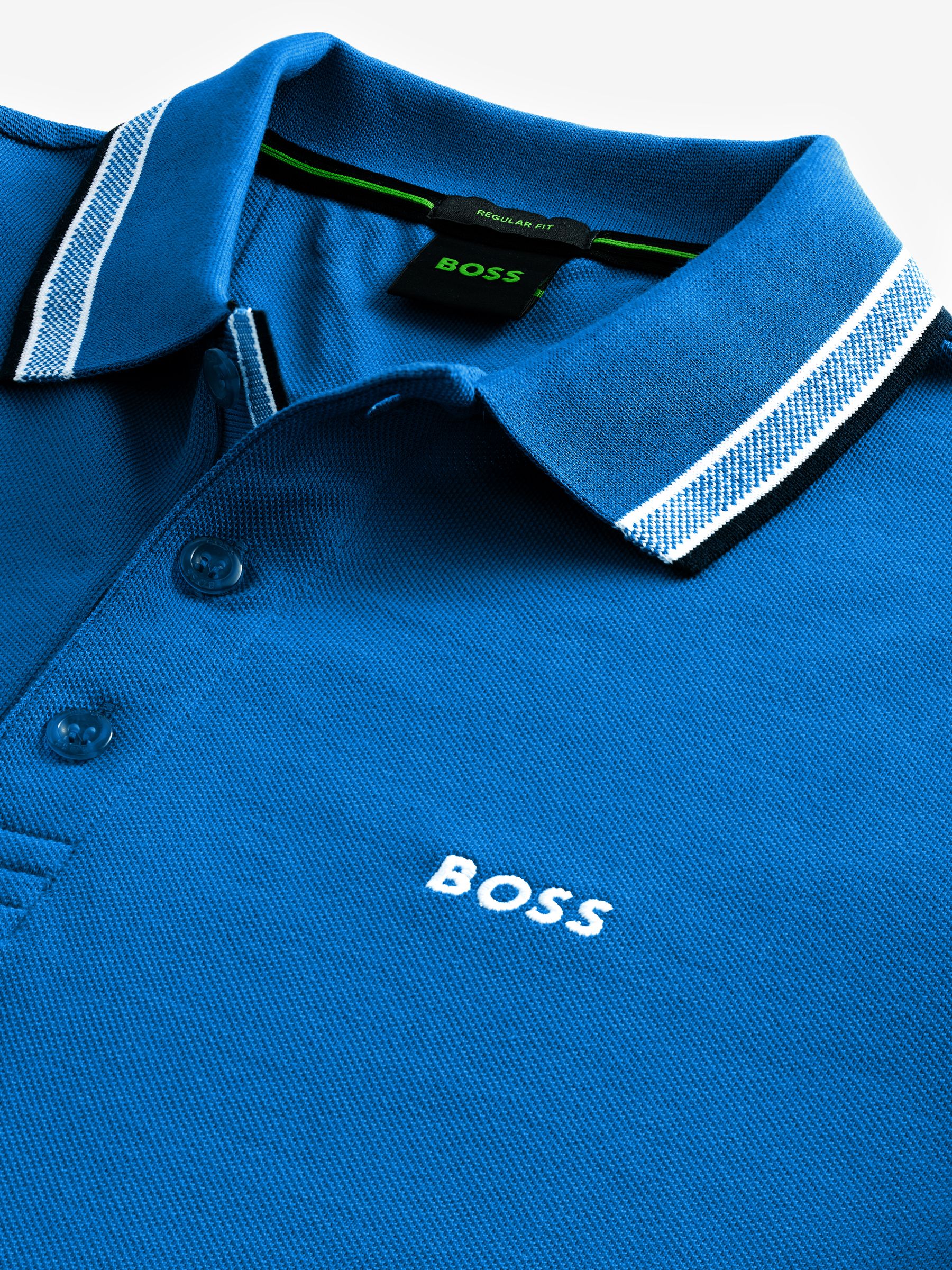 Cumpără Albastru deschis - Tricou polo BOSS Paddy cu mânecă scurtă
