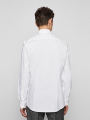 BOSS White Slim Fit Stretch Poplin Shirt - Image 2 of 6
