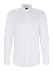 BOSS White Slim Fit Stretch Poplin Shirt - Image 6 of 6
