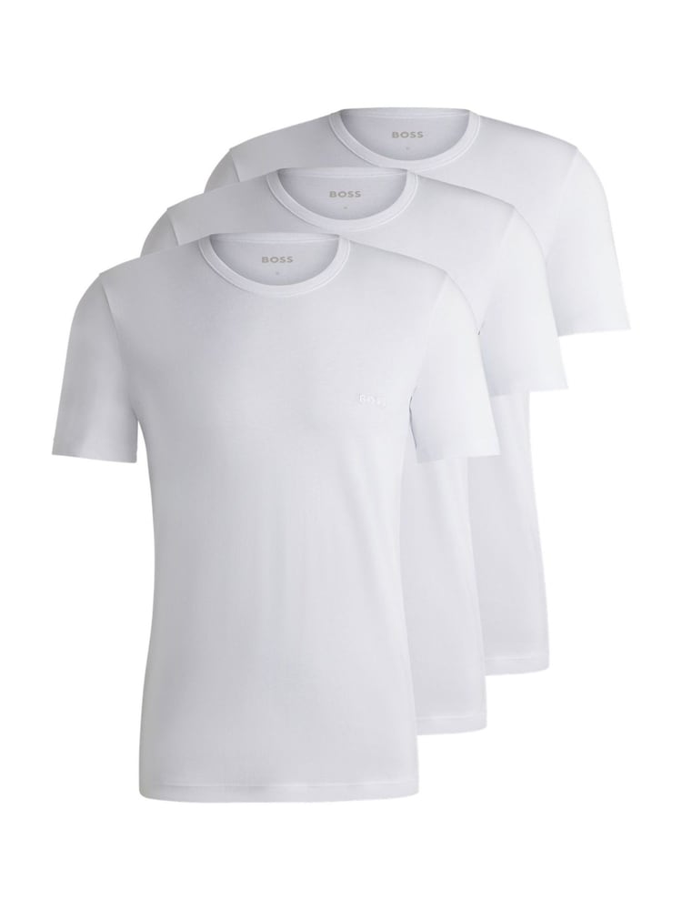 White - BOSS Classic Crew Neck T-Shirts 3 Pack - Image 1 of 5