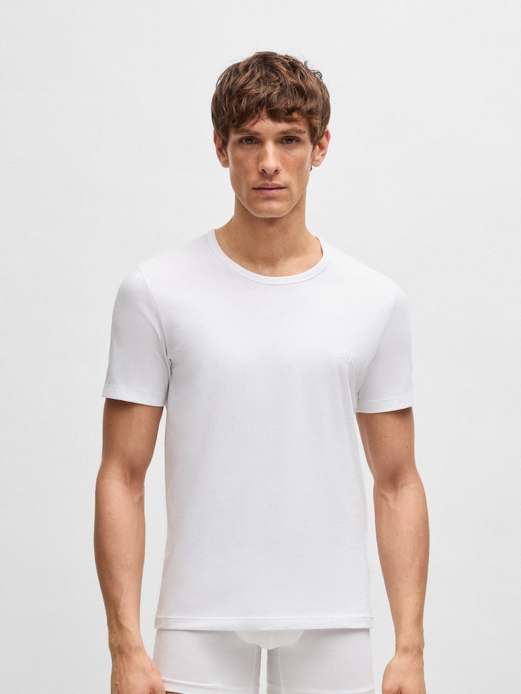 White - BOSS Classic Crew Neck T-Shirts 3 Pack - Image 2 of 5