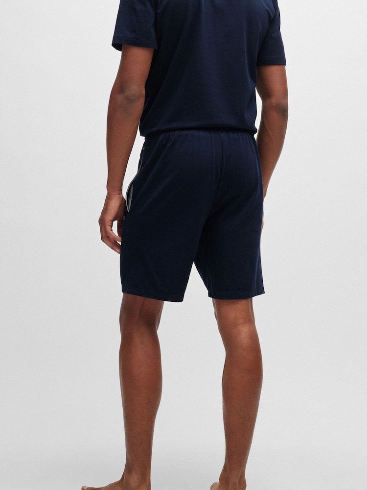 BOSS Blue Stretch Cotton Shorts - Image 2 of 5
