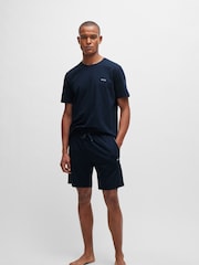 BOSS Blue Stretch Cotton Shorts - Image 4 of 5