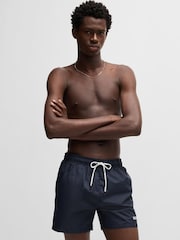 HUGO Blue Contrast Logo Lined Swim Shorts - Image 1 of 4