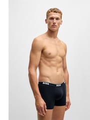 Синий - BOSS Power Stretch Cotton 3 Pack Boxers - Image 1 of 5