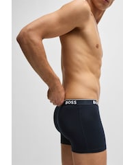 Синий - BOSS Power Stretch Cotton 3 Pack Boxers - Image 3 of 5