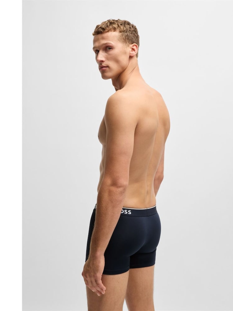 BOSS Blue Power Stretch Cotton 3 Pack Boxers - Image 4 of 5