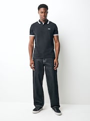 BOSS Black Tipped Paddy 100% Cotton Polo Shirt - Image 2 of 8