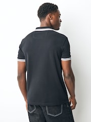 BOSS Black Tipped Paddy 100% Cotton Polo Shirt - Image 3 of 8