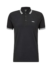 BOSS Black Tipped Paddy 100% Cotton Polo Shirt - Image 5 of 8