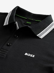 BOSS Black Tipped Paddy 100% Cotton Polo Shirt - Image 6 of 8